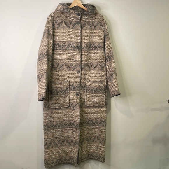 Woolrich Reversible Blanket Duster Coat - Picture 1 of 13